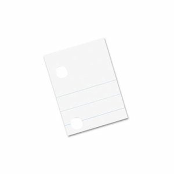 Composition Paper, White, 5-Hole Punched, Red Margin, 3/8" Ruled, 8" x 10-1/2", 500 Sheets