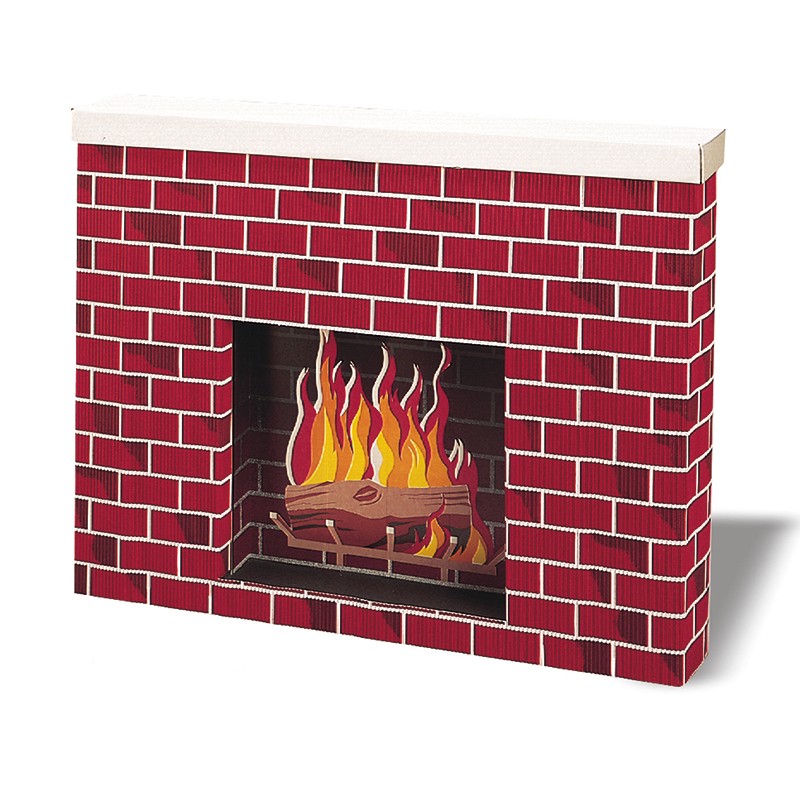 Corrugated Fireplace, Tu-Tone Brick, 30"H x 38"W x 7"D, 1 Fireplace