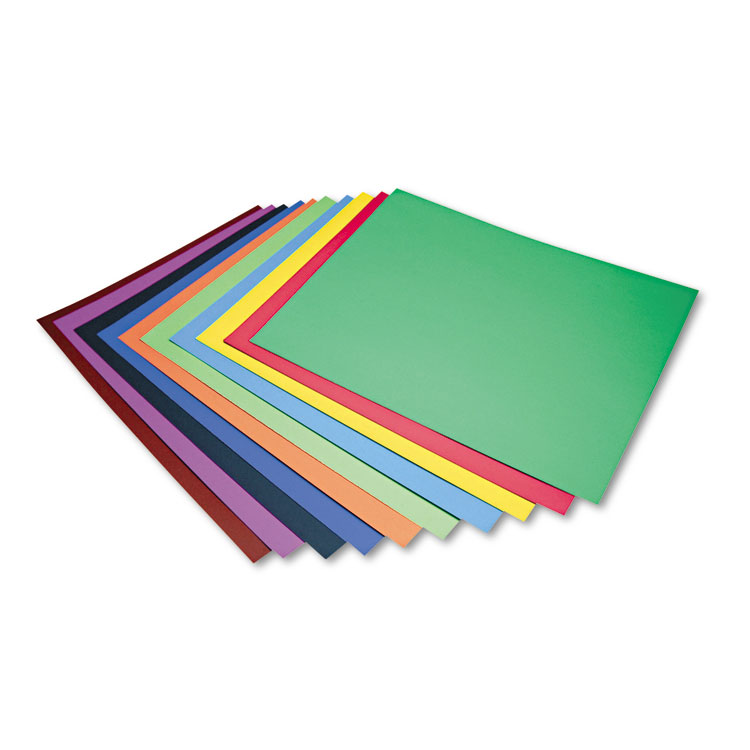 4-Ply Railroad Board, 10 Assorted Colors, 22" x 28", 100 Sheets
