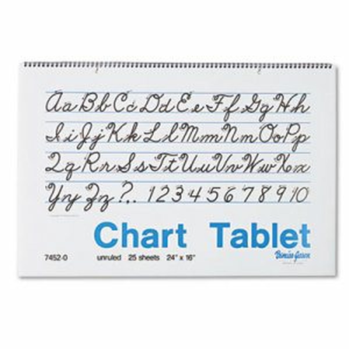 Chart Tablet, Cursive Cover, Unruled 24" x 16", 25 Sheets