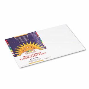 Construction Paper, Bright White, 12" x 18", 50 Sheets