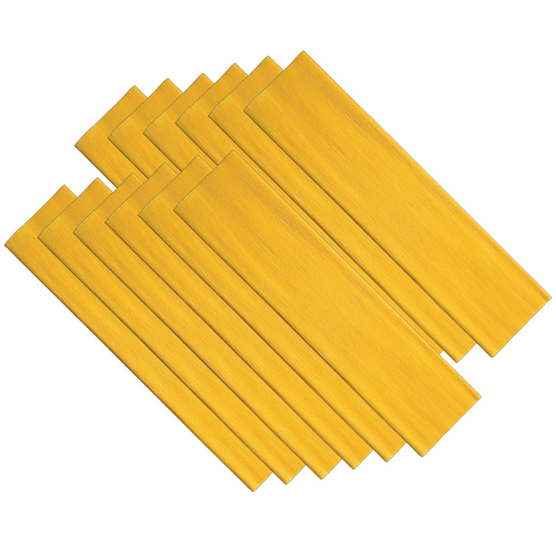 Crepe Paper, Yellow, 20" x 7-1/2', 12 Sheets