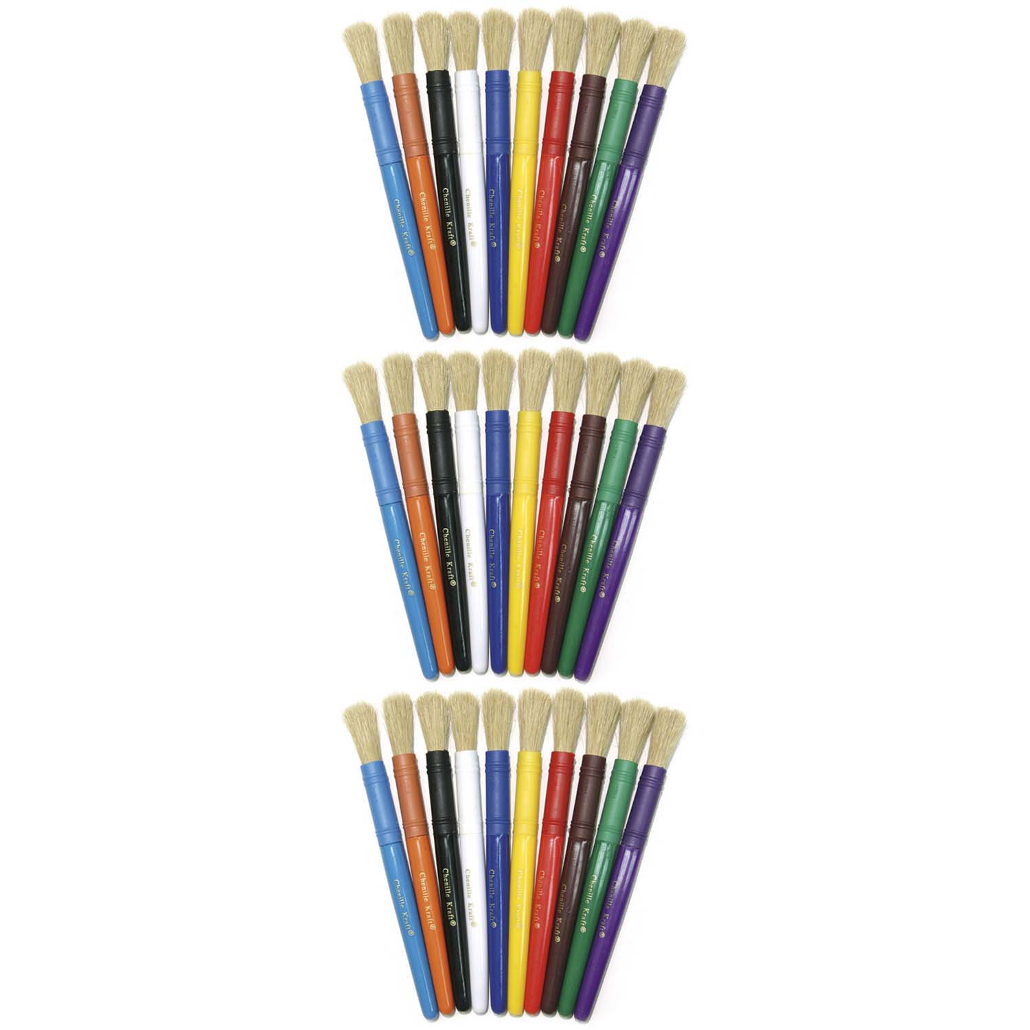 Colossal Brushes, Assorted Colors, 10 Per Pack, 3 Packs