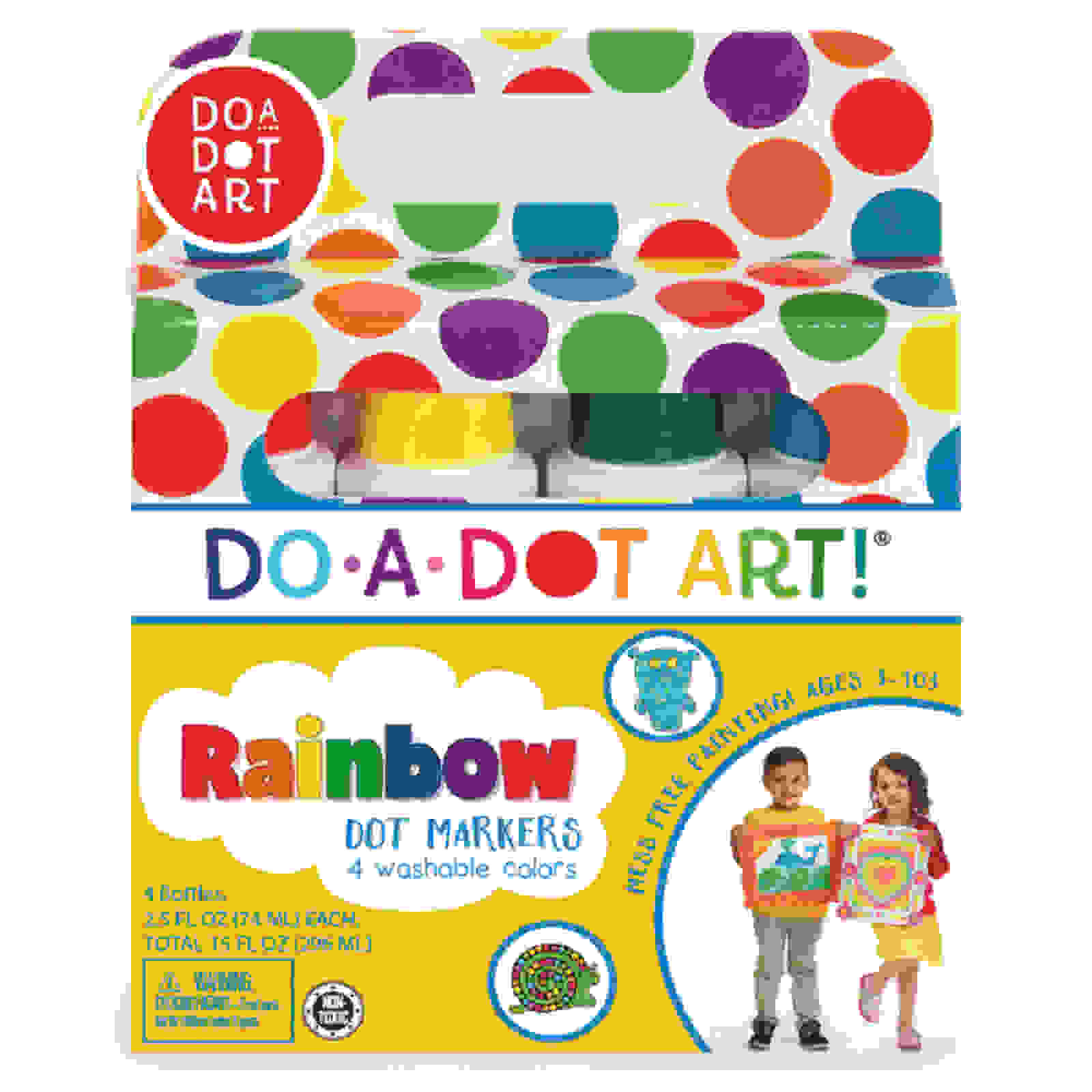 Washable Rainbow Dot Markers, 4 Count