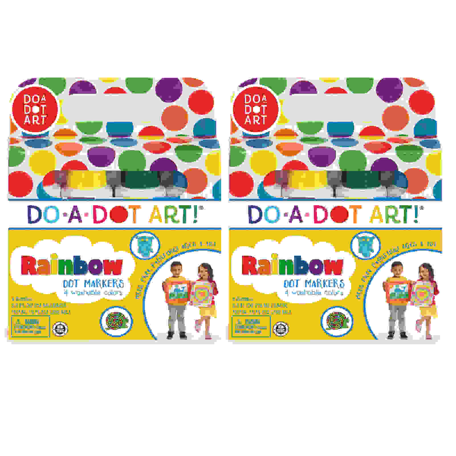 Washable Rainbow Dot Markers, 4 Per Pack, 2 Packs