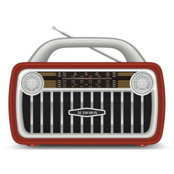 Audiobox RX-511BT Red Retro Radio Portable With Am/Fm And