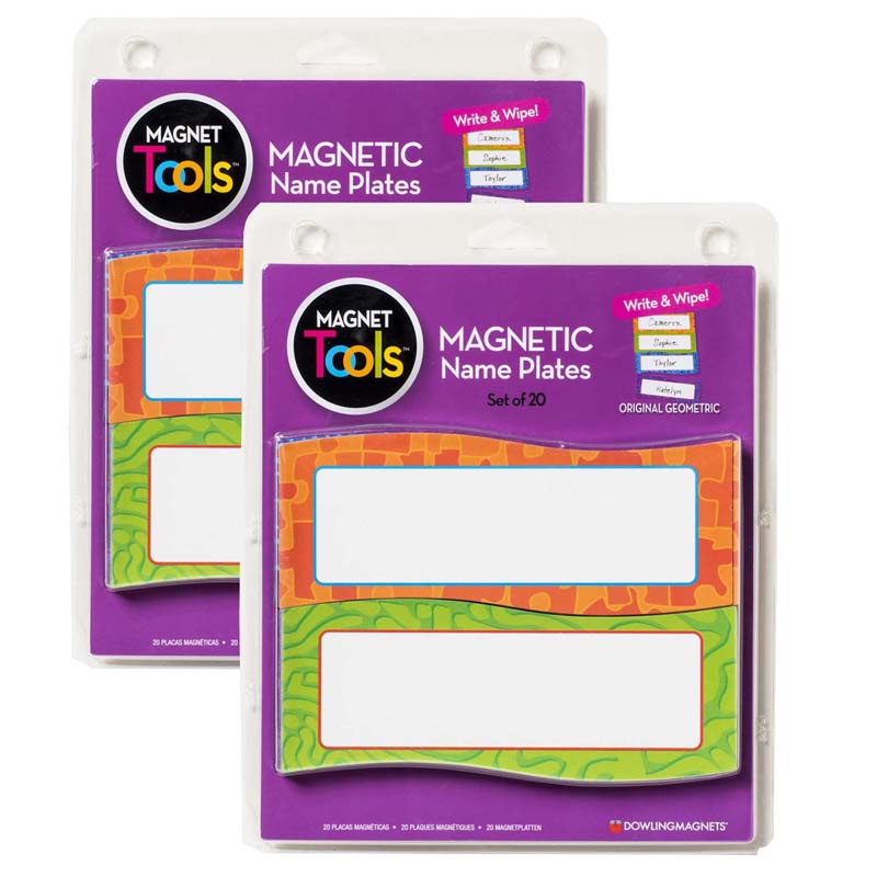 Magnetic Name Plates, 20 Per Pack, 2 Packs