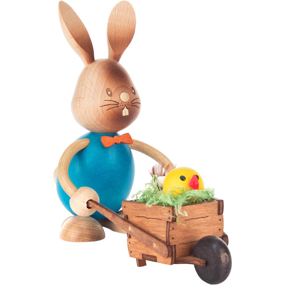224-648-8 - Dregeno Easter Figure - Rabbit with Wheelbarrow - 5"H x 3"W x 6"D