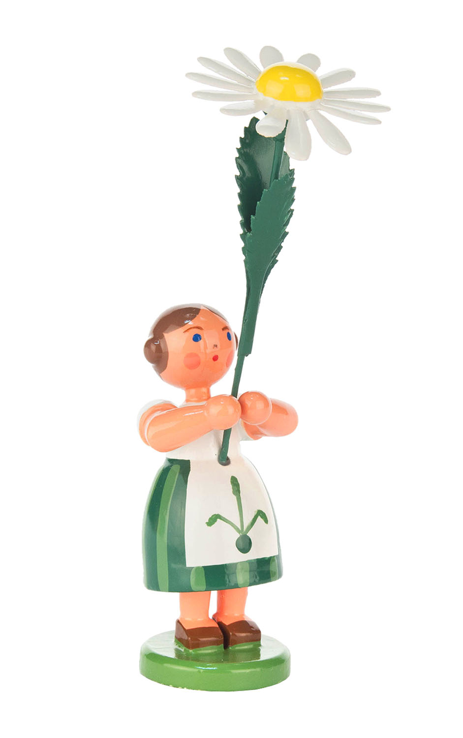 Dregeno Easter Figurine - Green Flower Girl - 4.5"H x 1.25"W x 1.25"D