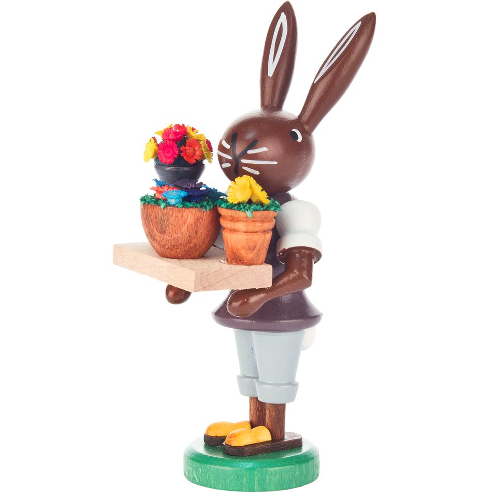 Dregeno Easter Figure - Bunny Florist - 4"H x 1.5"W x 1.5"D