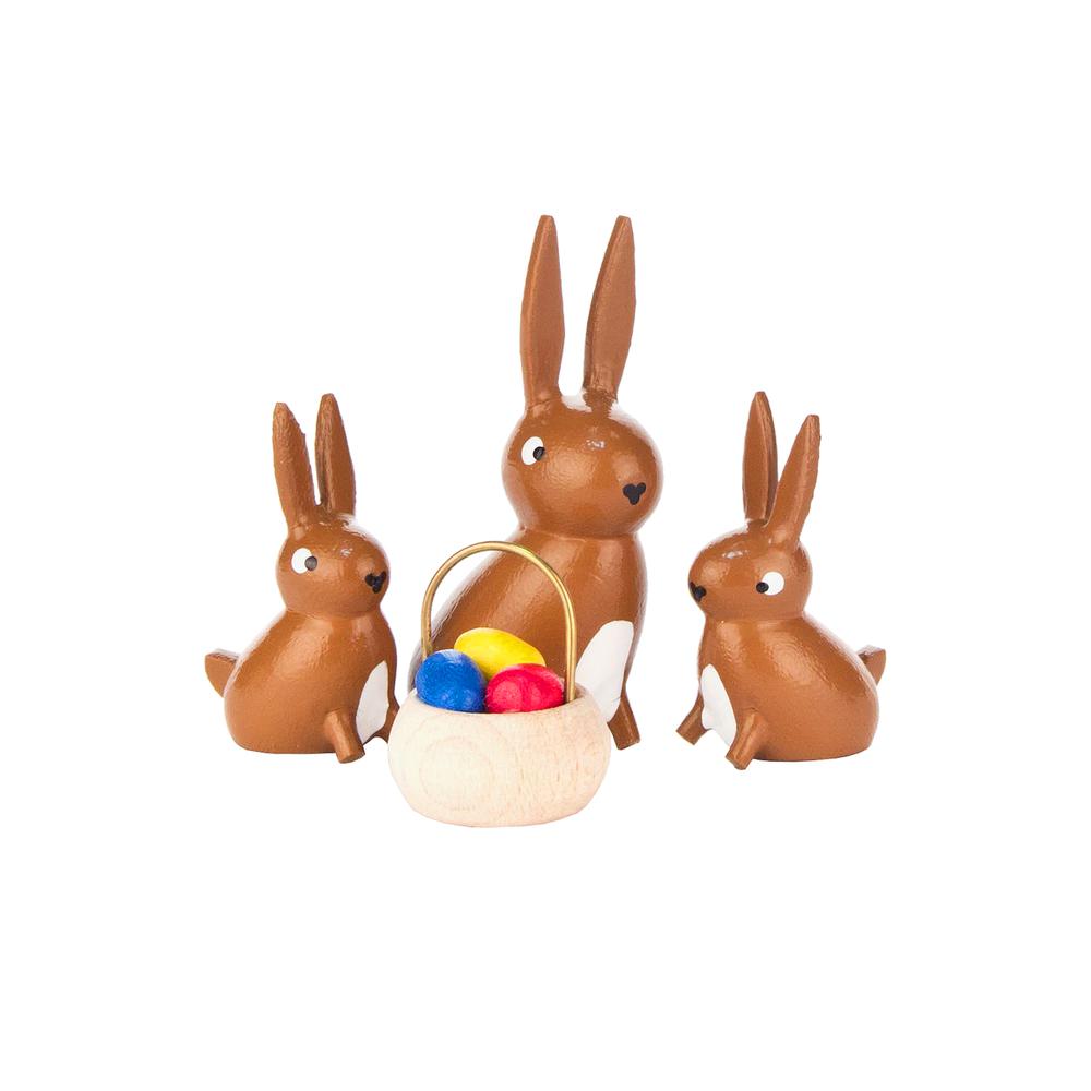 Dregeno Easter Figures - Rabbit Family - 5.5"H x 2.5"W x .5"D