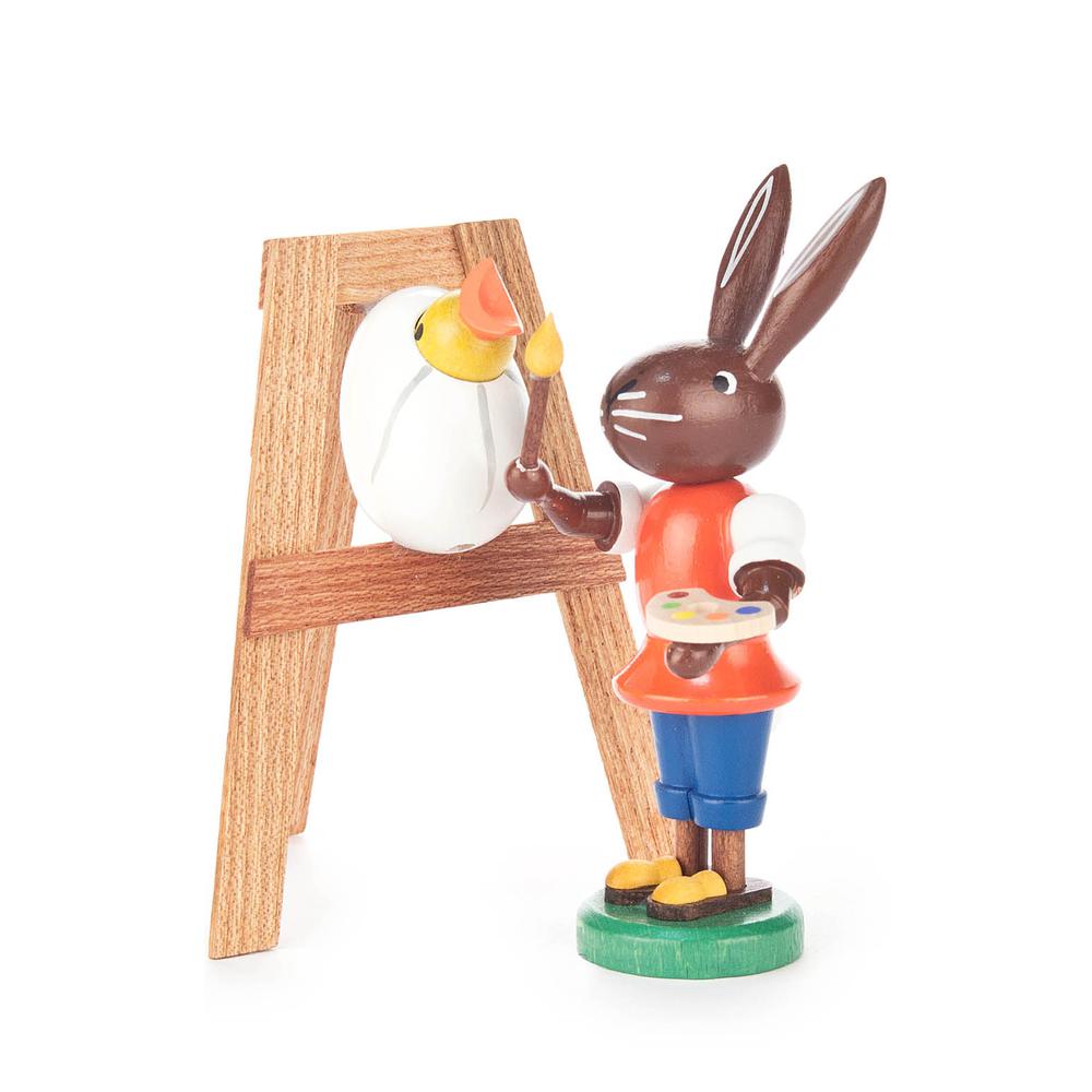 Dregeno Easter Figure - Rabbit Artist With Egg - 3.75"H x 3.75"W x 3"D
