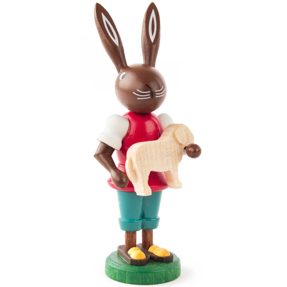 Dregeno Easter Figure - Rabbit With Lamb - 3.75"H x 2"W x 1.75"D