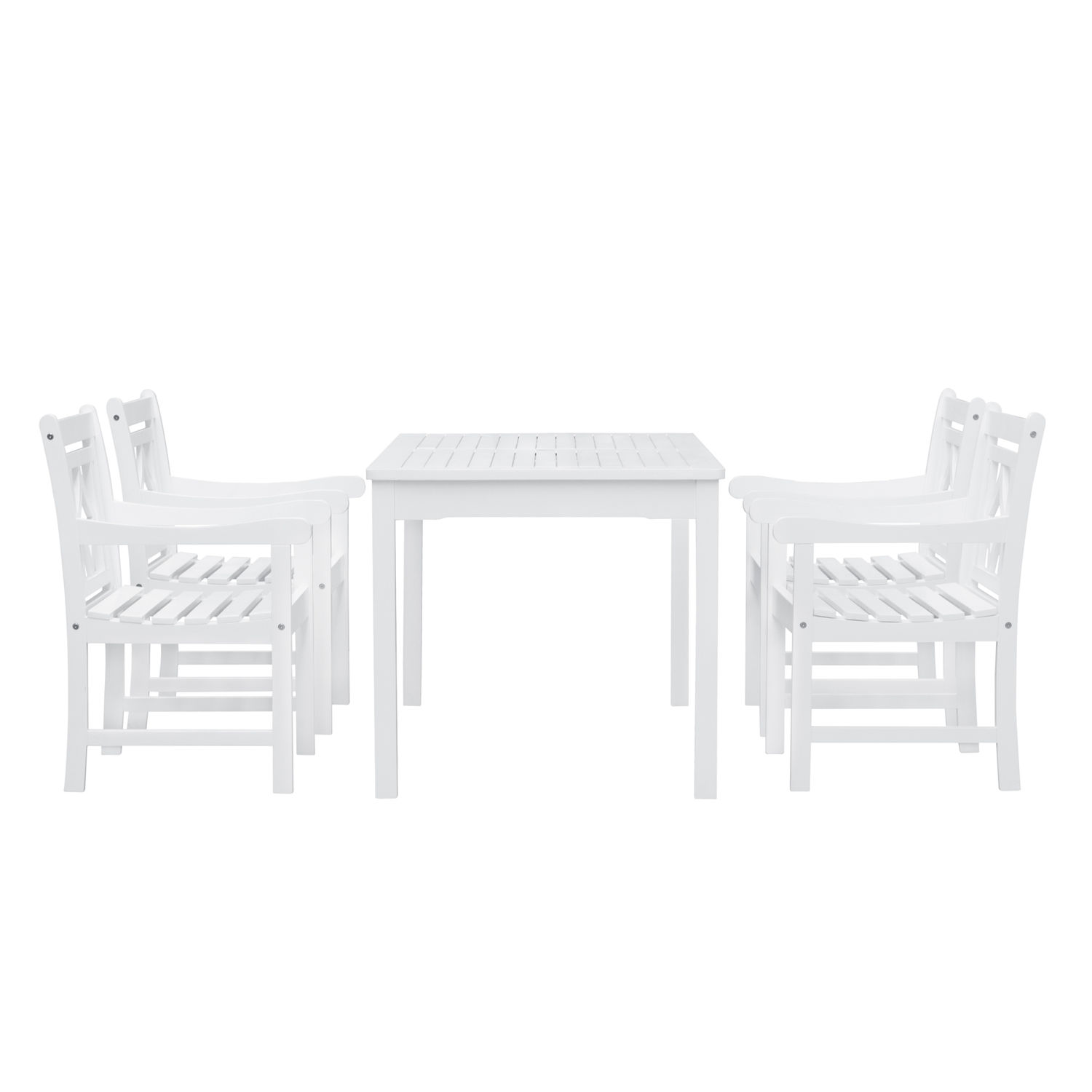 Bradley Outdoor 5-piece Wood Patio Rectangular Table Dining Set