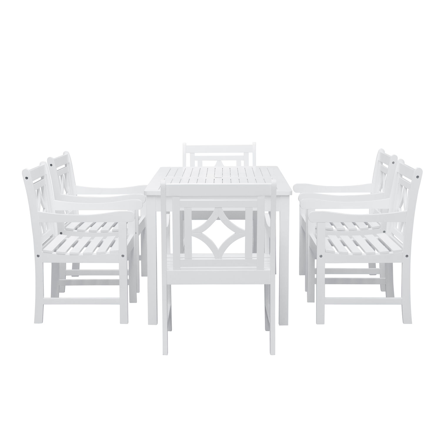 Bradley Outdoor 7-piece Wood Patio Rectangular Table Dining Set