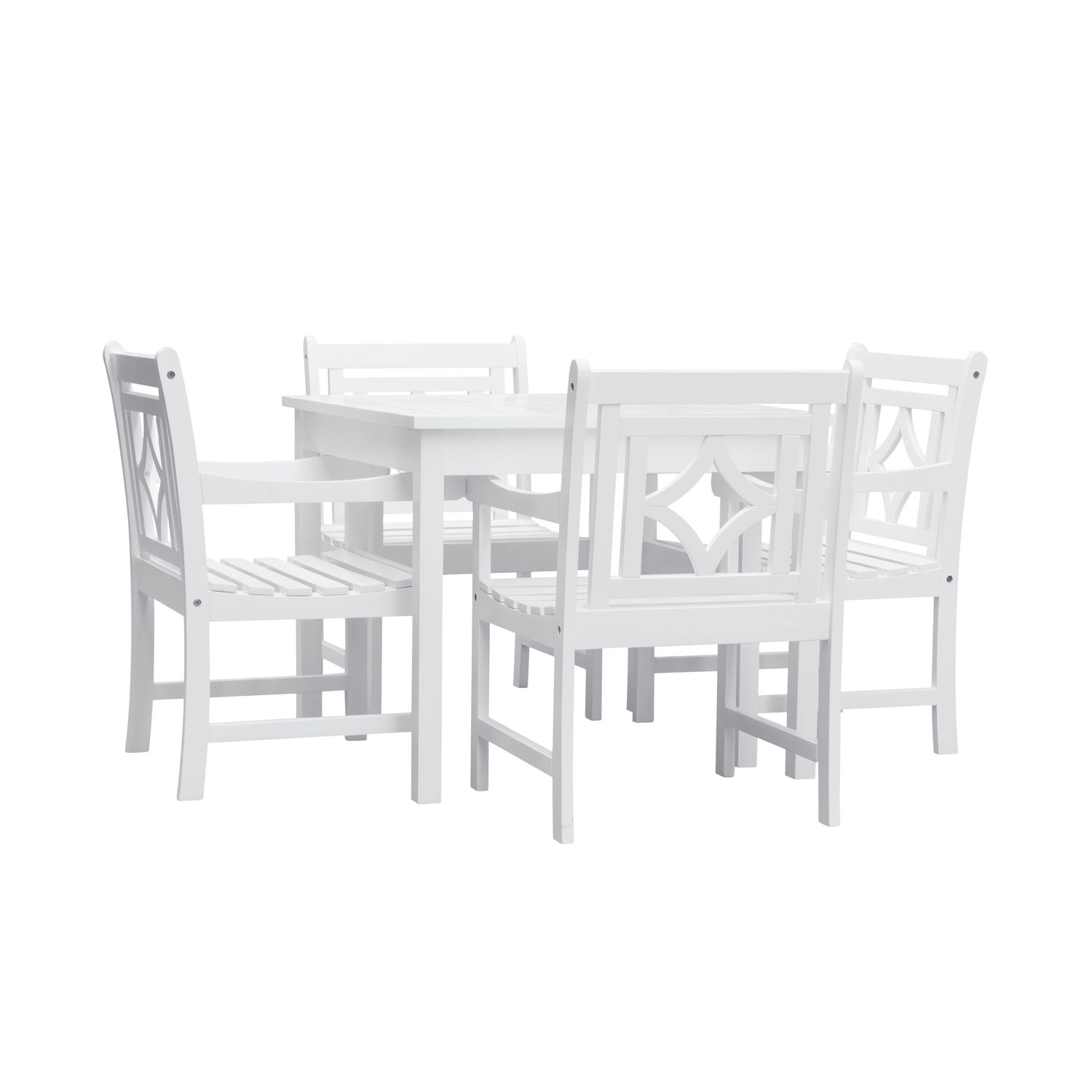 Bradley Outdoor 5-piece Wood Patio Stacking Table Dining Set