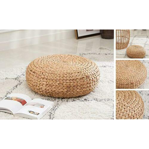 Amelia 16-Inch Hand-woven Water Hyacinth Low Seating Stool- Size S