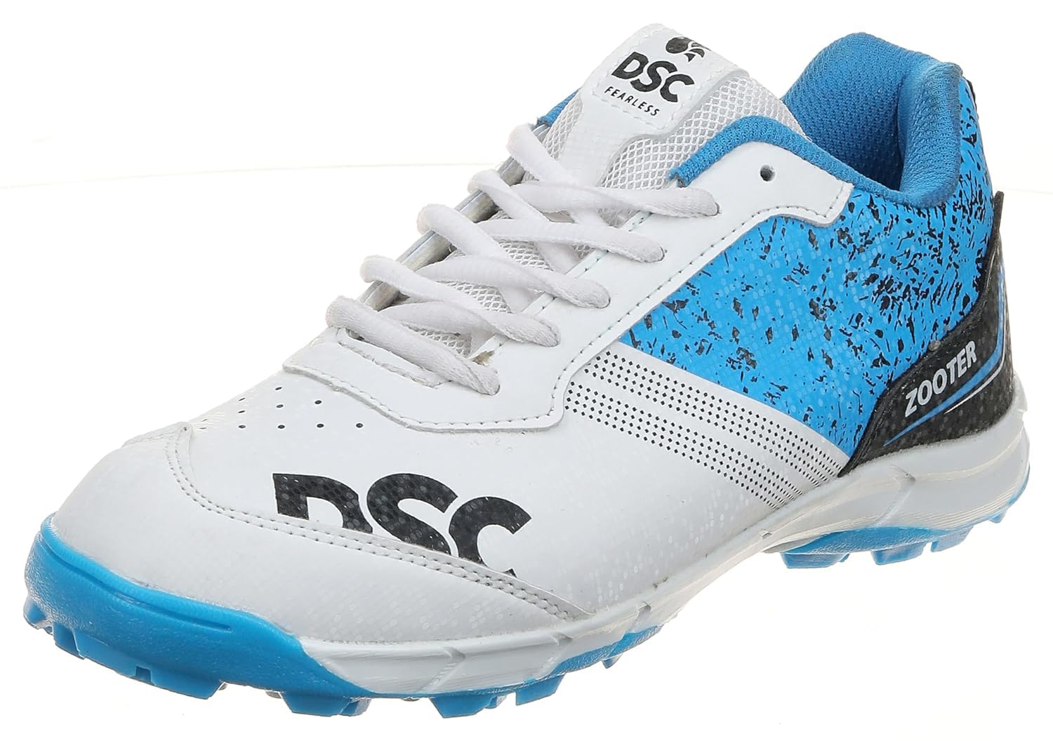 DSC 1503579 Size12US WHITE BLUE ZOOTER PVC CRICKET SHOES