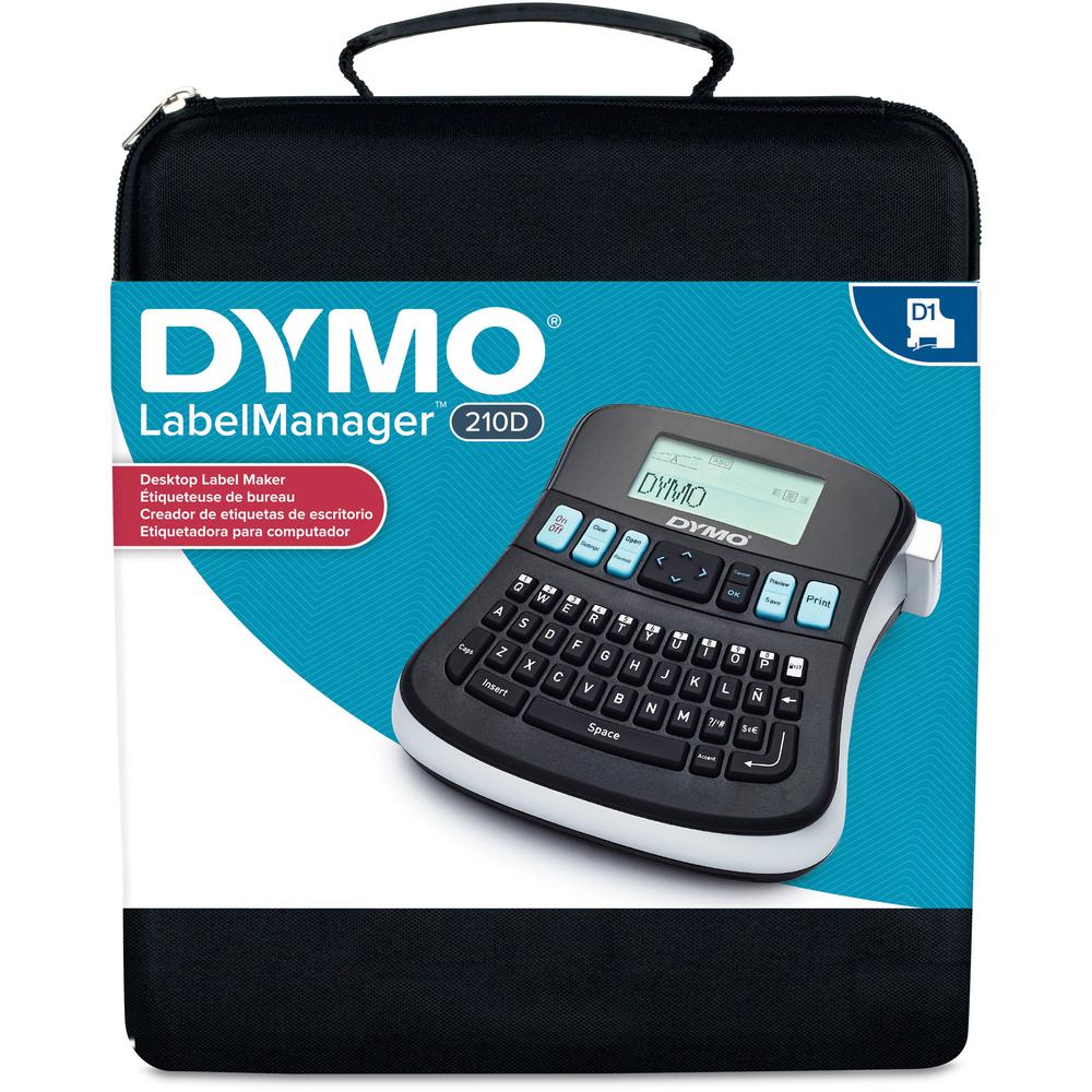 Dymo LabelManager 210D Kit - Thermal Transfer - 180 dpi - Label, Tape0.35" , 0.47" - Battery, Power Adapter - 6 Batteries Suppor