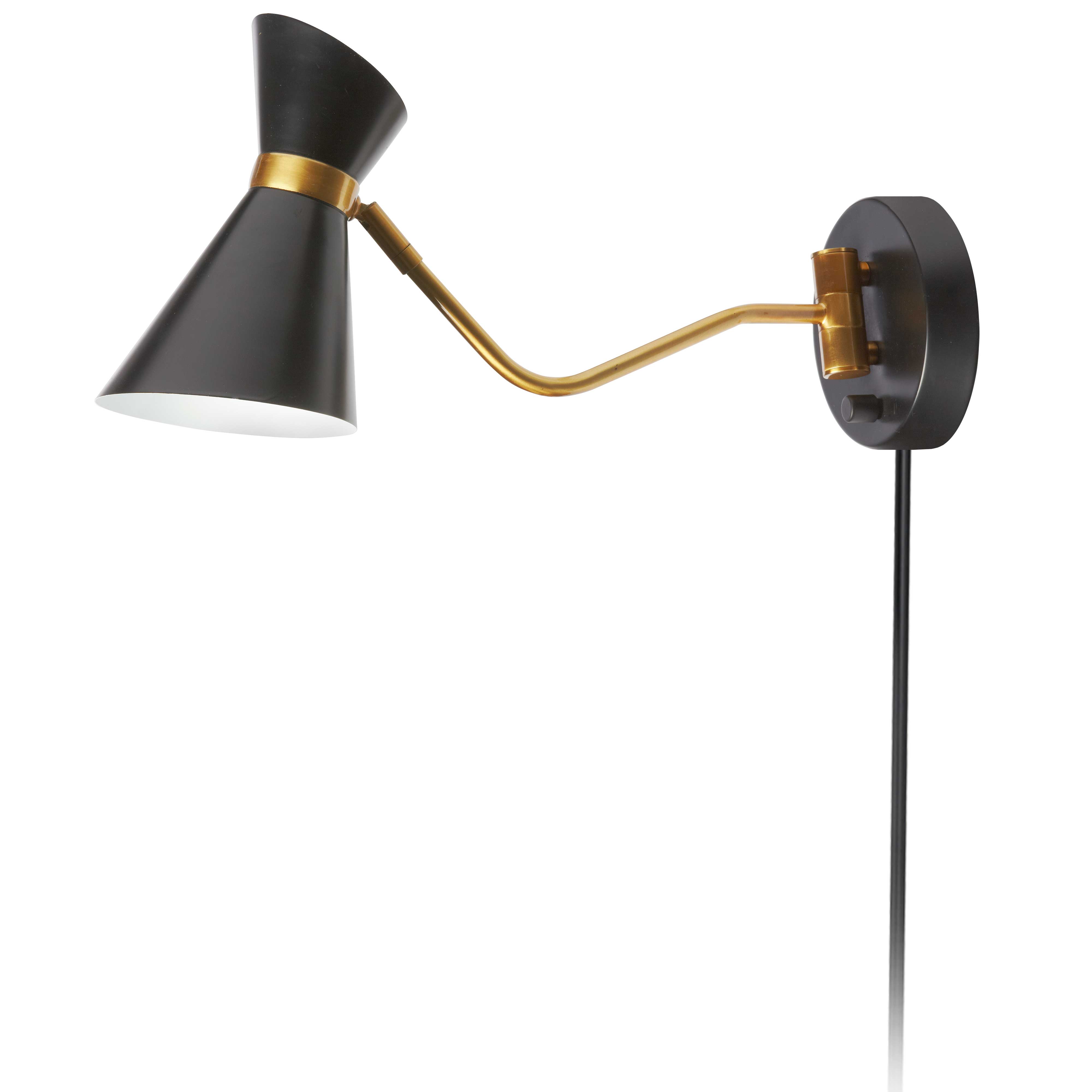 1 Light Wall Lamp, Black & Vintage Bronze Finish