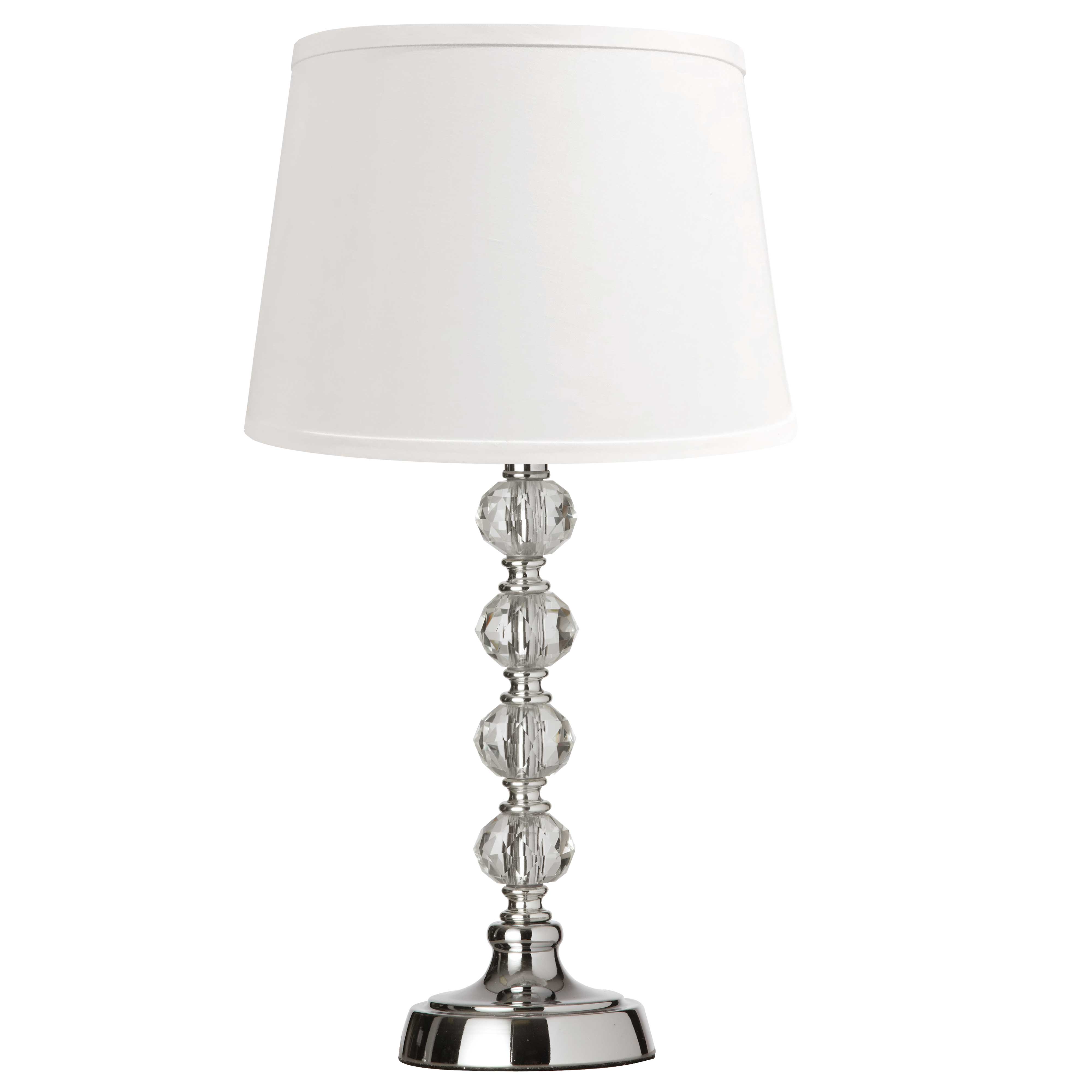 1 Light Table Lamp Cut Crystal Ball w/Wht Shade