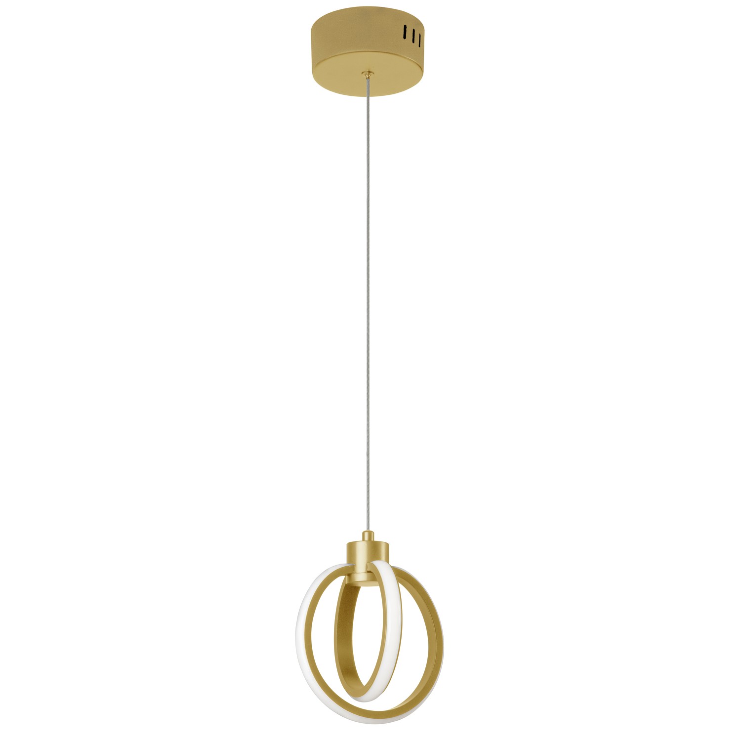 14W Pendant, Aged Brass  with White Silicone Diffuser