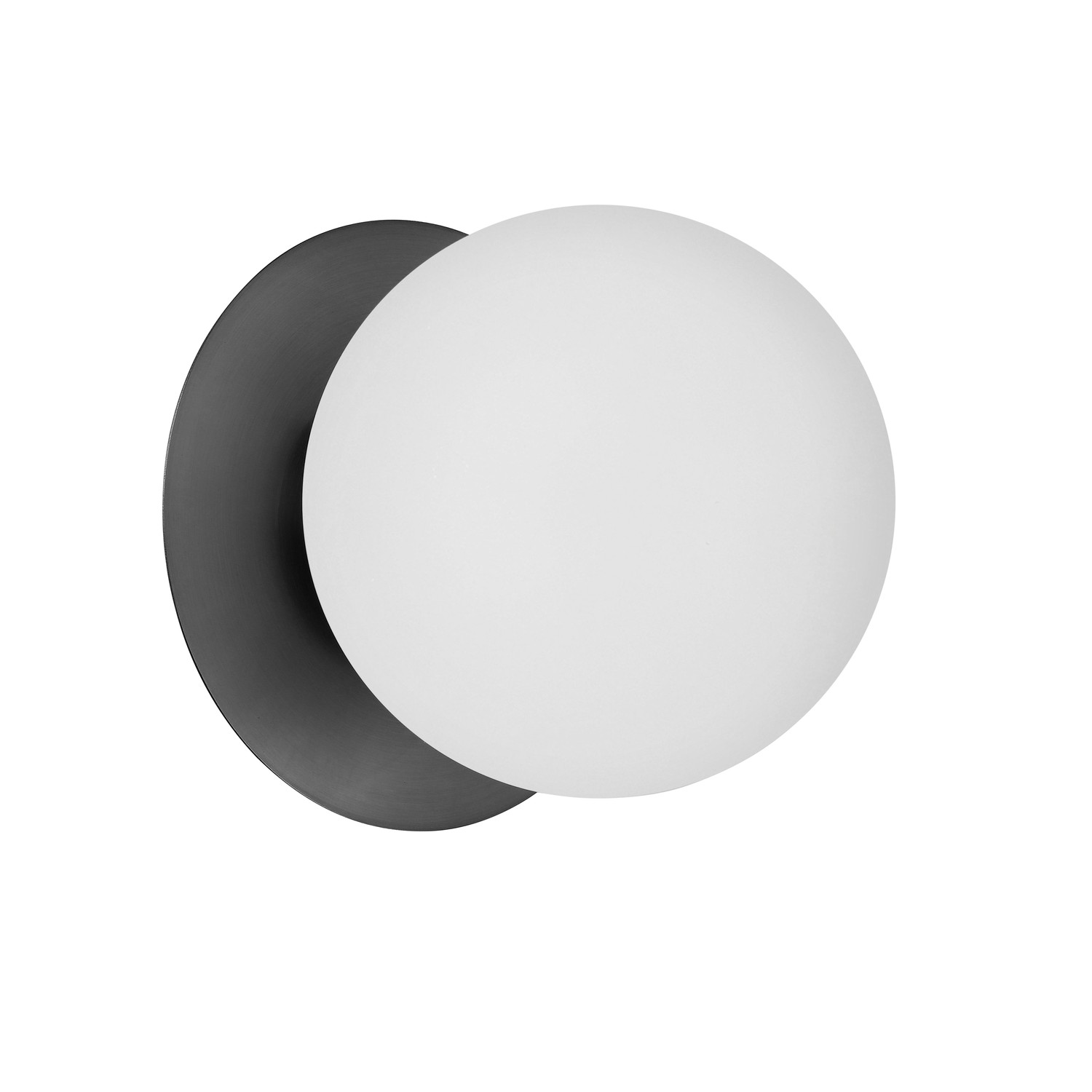 1 Light Incandescent Wall Sconce, Matte Black with White Glass