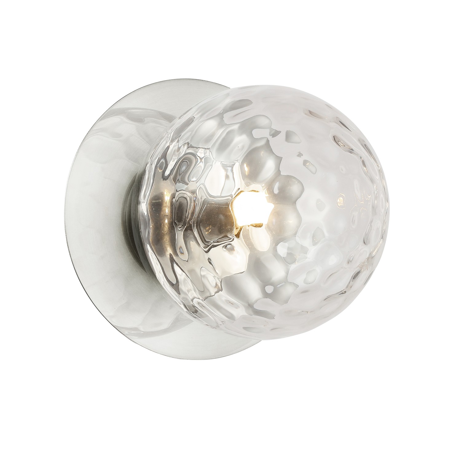1 Light Incandescent Wall Sconce, Polished Chrome with Clear Glass