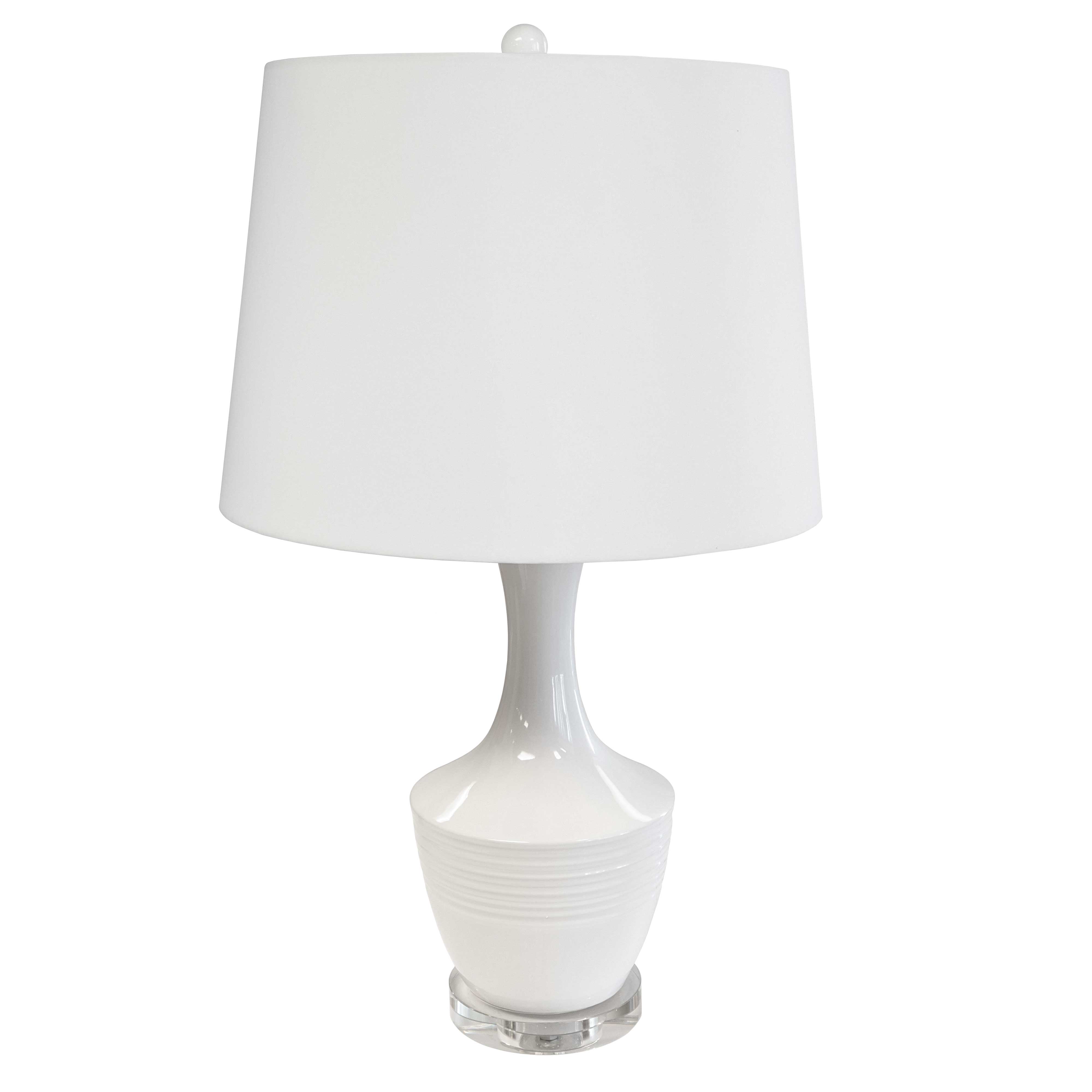 1 Light Ceramic Oversized Table Lamp, White Finish
