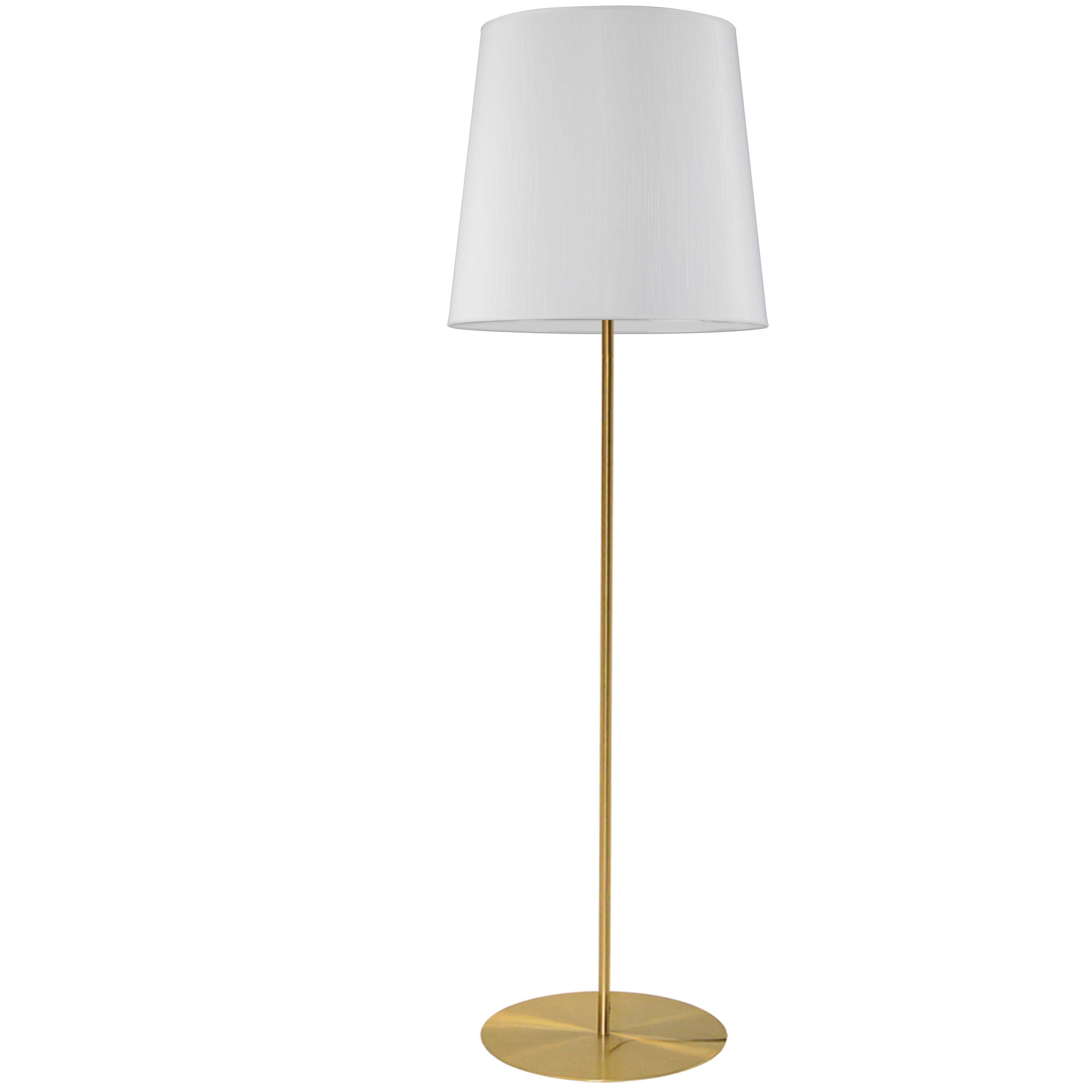 1 Light Aged Brass Floor Lamp w/ White Drum Shade