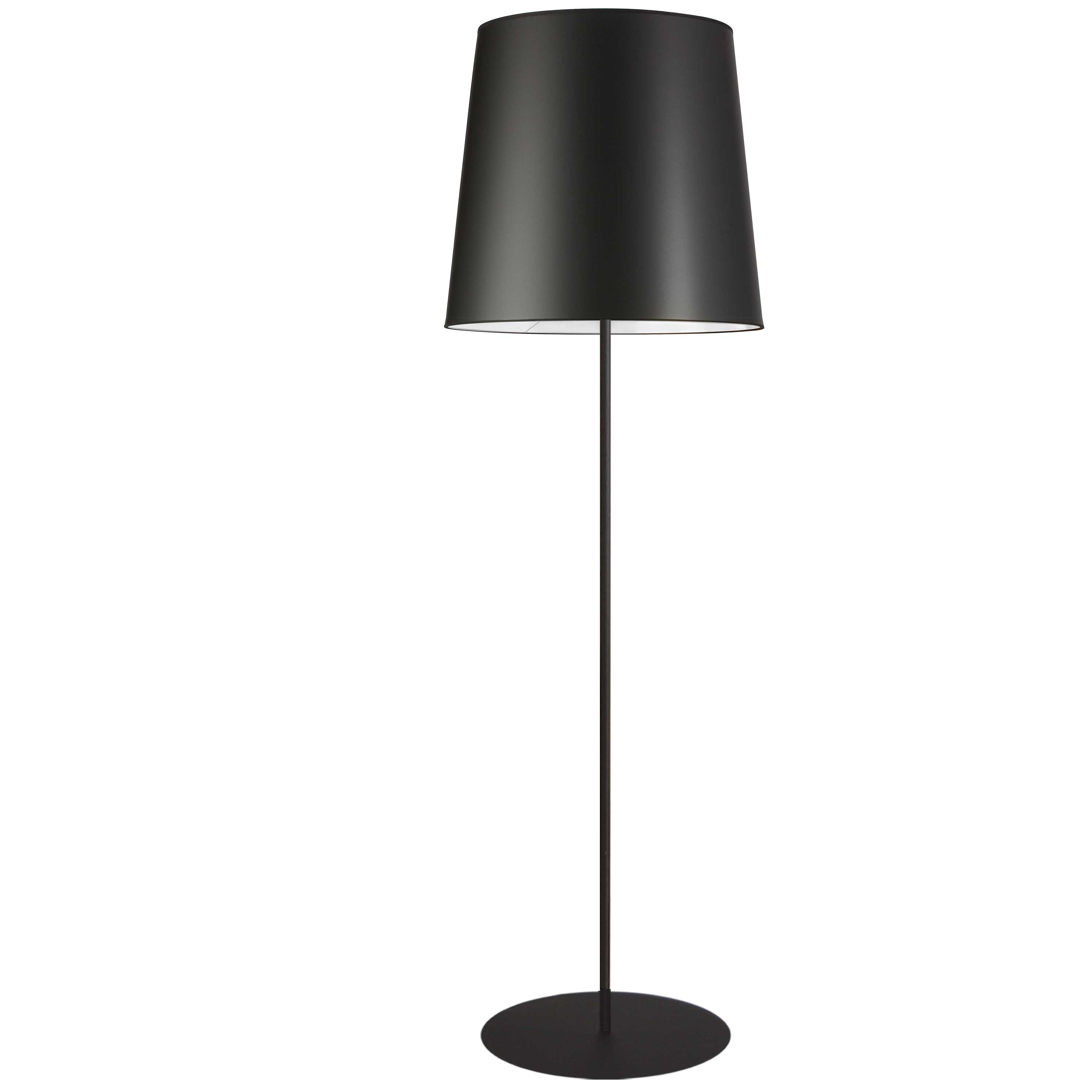 1 Light Black Floor Lamp w/ Black Drum Shade