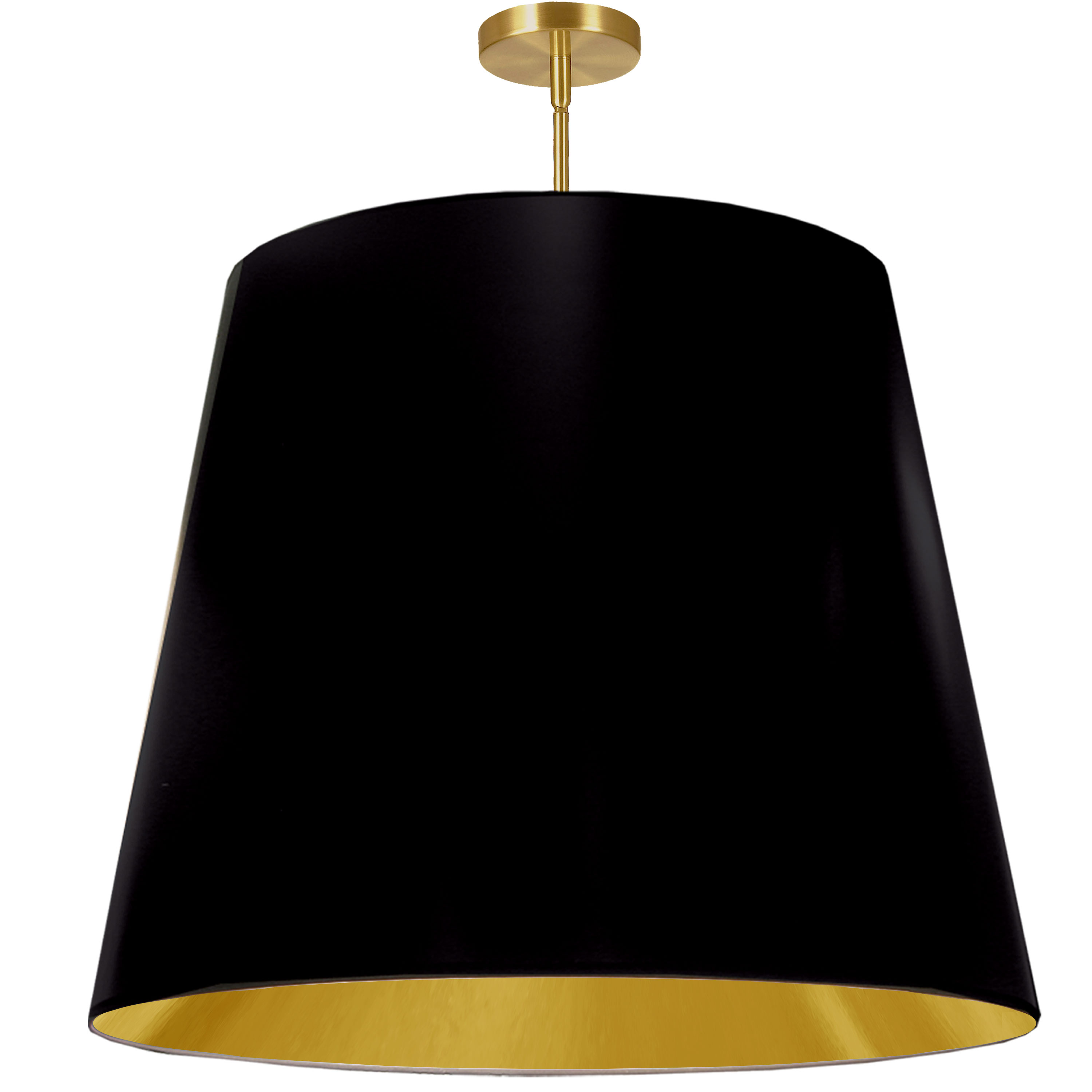 1 Light Oversized Drum Pendant X-Large Black/Gold Shade