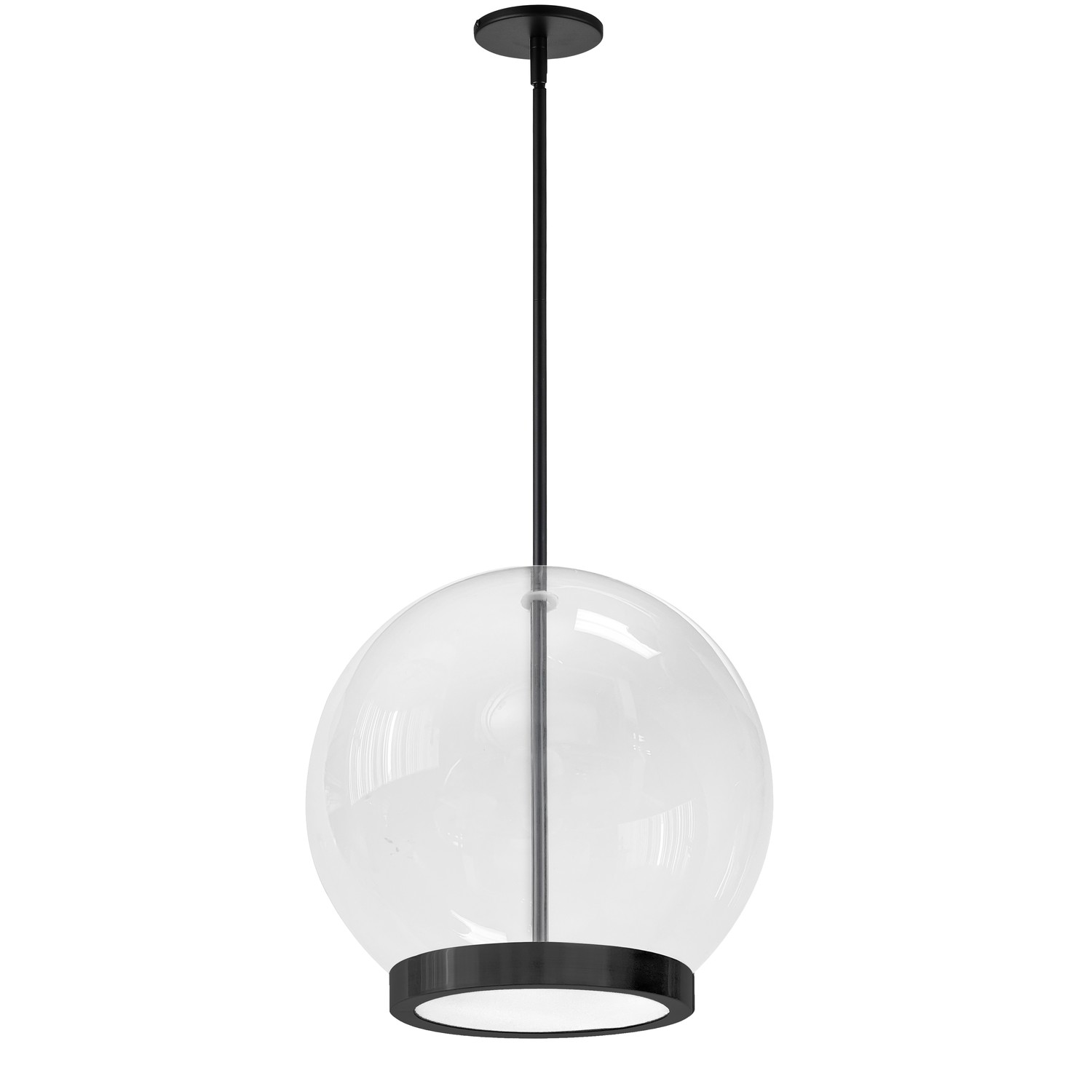 15W Pendant, Matte Black  with Clear Glass