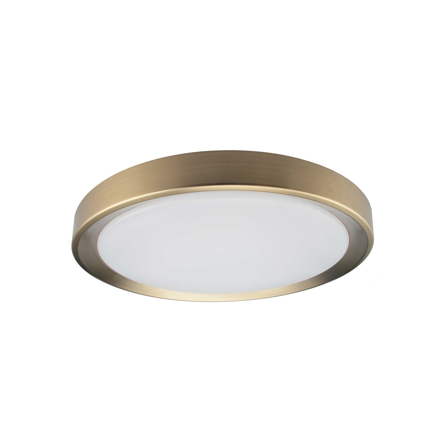 24W Flushmount Aged Brass with White Diffuser