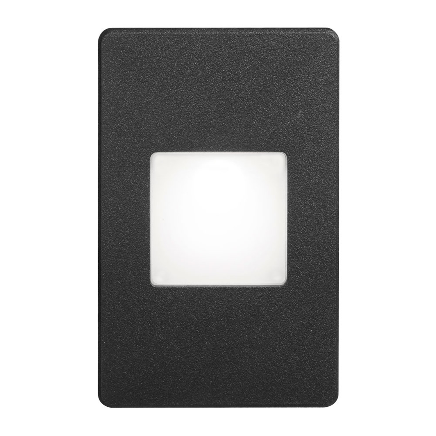 120VAC input, L125mmxW78mmxH37mm, 2700K, 3.3W IP65, Black Wall LED Light with White Lens