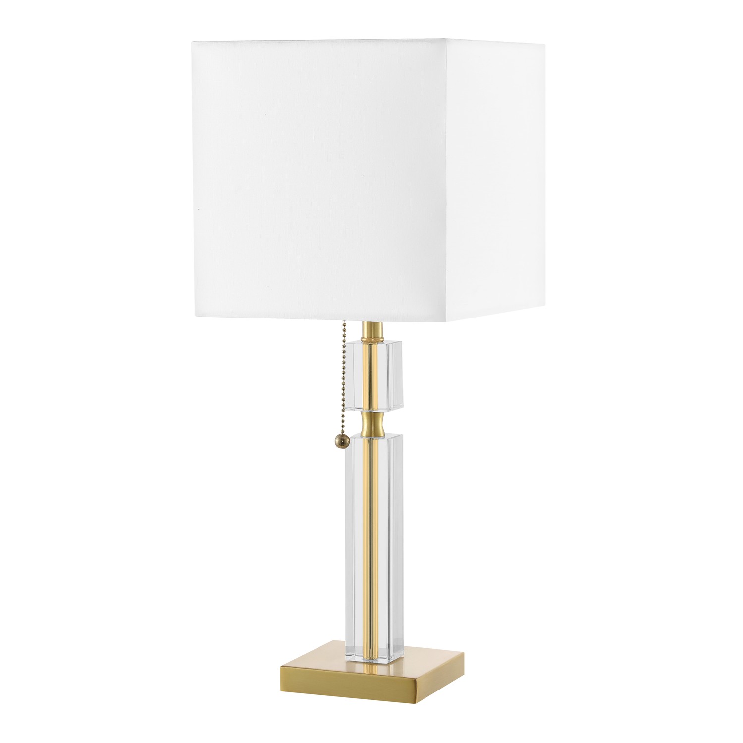 1 Light Incandescent Table Lamp Aged Brass with White Shade
