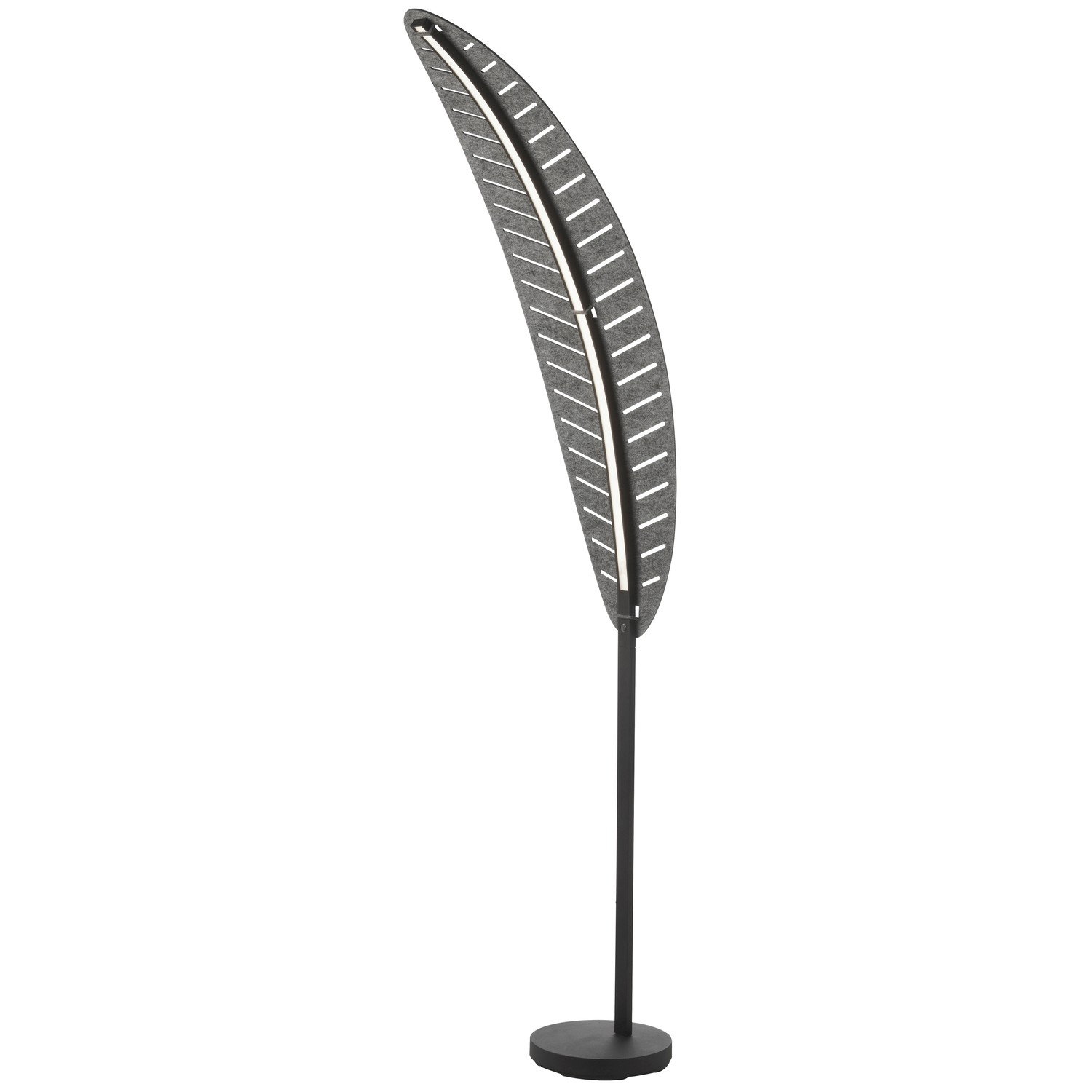 22W Floor Lamp Matte Black with Grey Shade