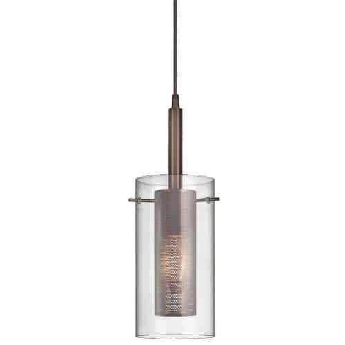 1LT Metal and Glass Pendant - Clear Glass