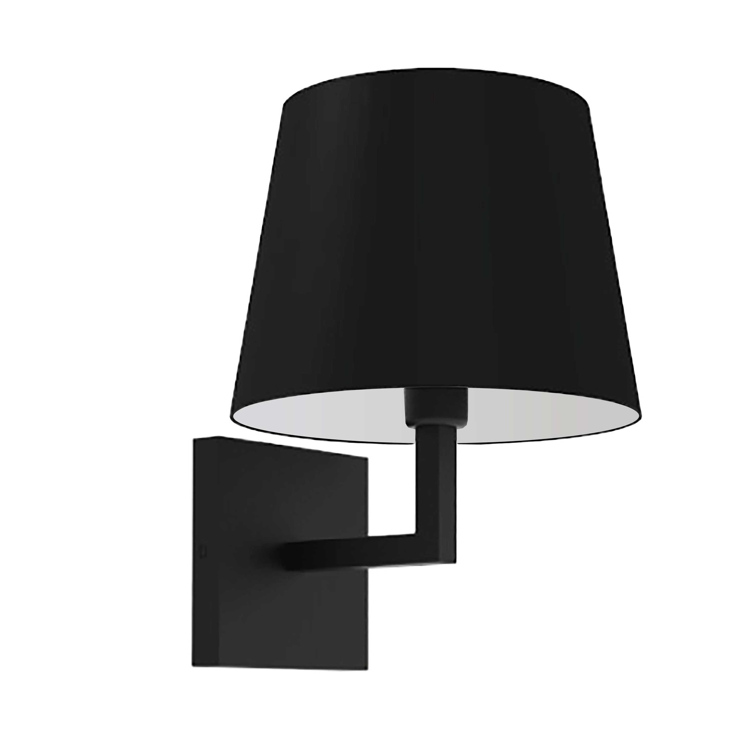 1 Light Incandescent Wall, Sconce Matte Black with Black Shade    (WHN-91W-MB-BK)