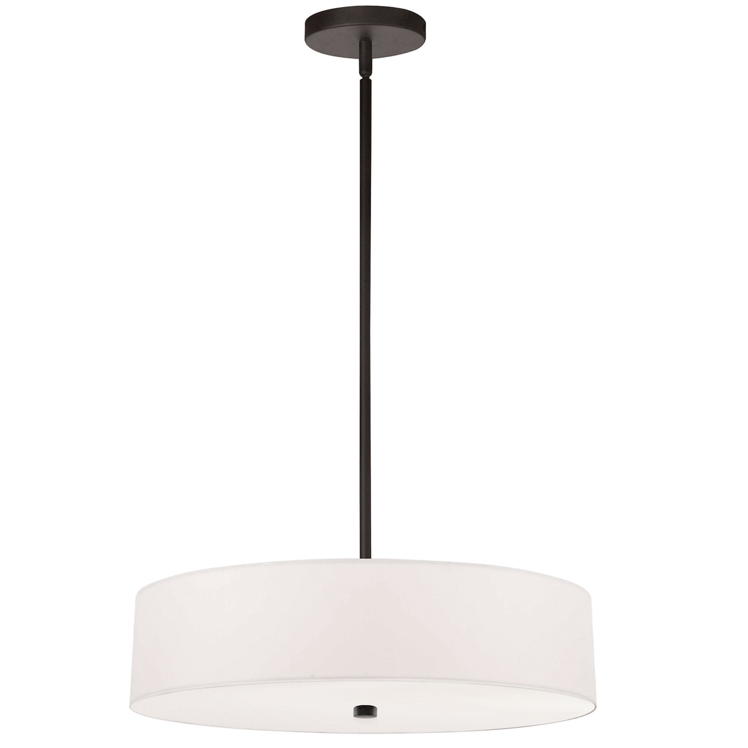 4 Light Incandescent Pendant, Matte Black with White Shade     (571-204P-MB-WH)