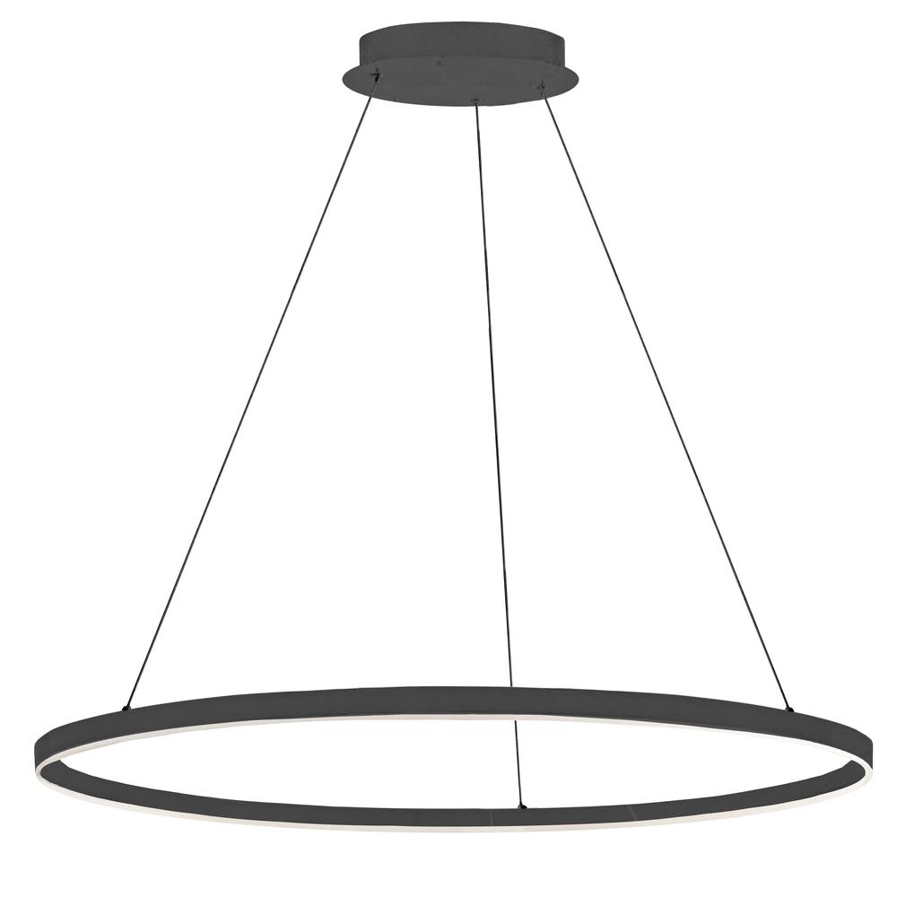 63W Chandelier, Matte Black  with White Acrylic Diffuser     (CIR-3263C-MB)