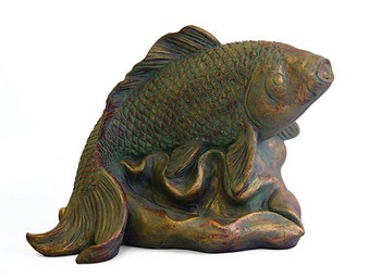 Spouting Pond Statue, Cast In Resin, Coated Brass Barbed Fittings