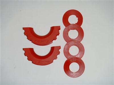 D-RING ISOLATORS(FITS STD 3/4IN D-RINGS/SHACKLES-RED) W/ WASHERS