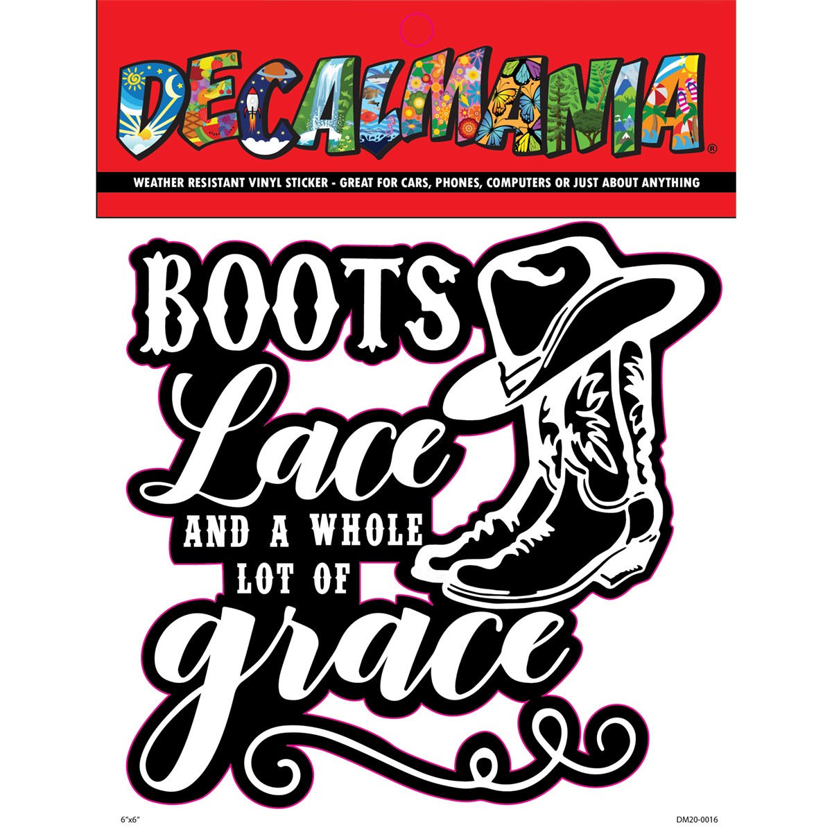 Decal- Boots Lace And A Whole 1PK 6in