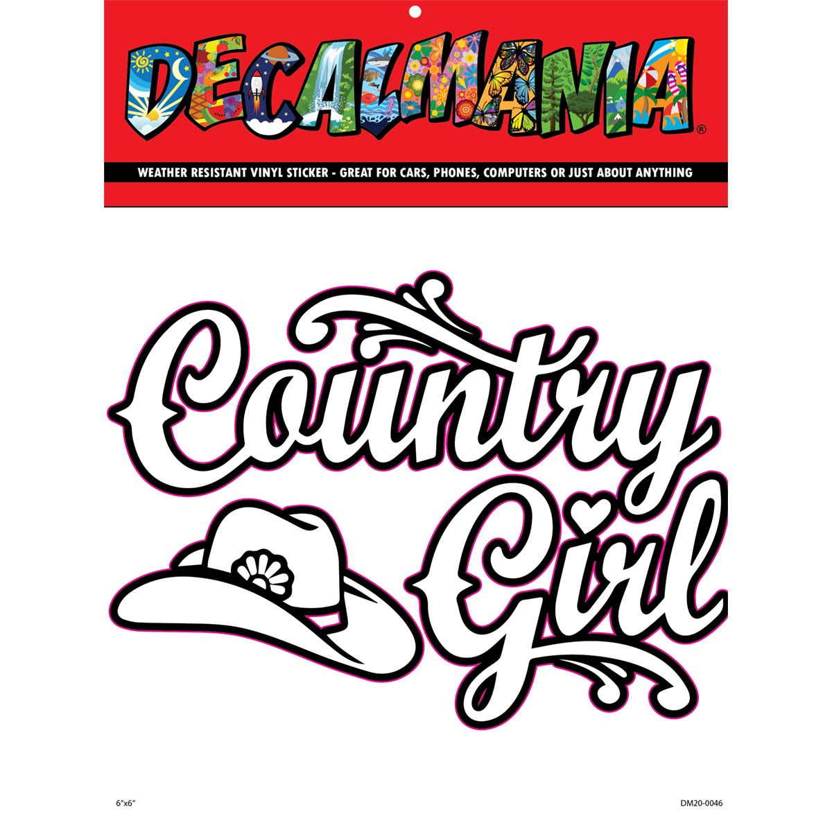 Decal- Country Girl Hat 1PK 6in