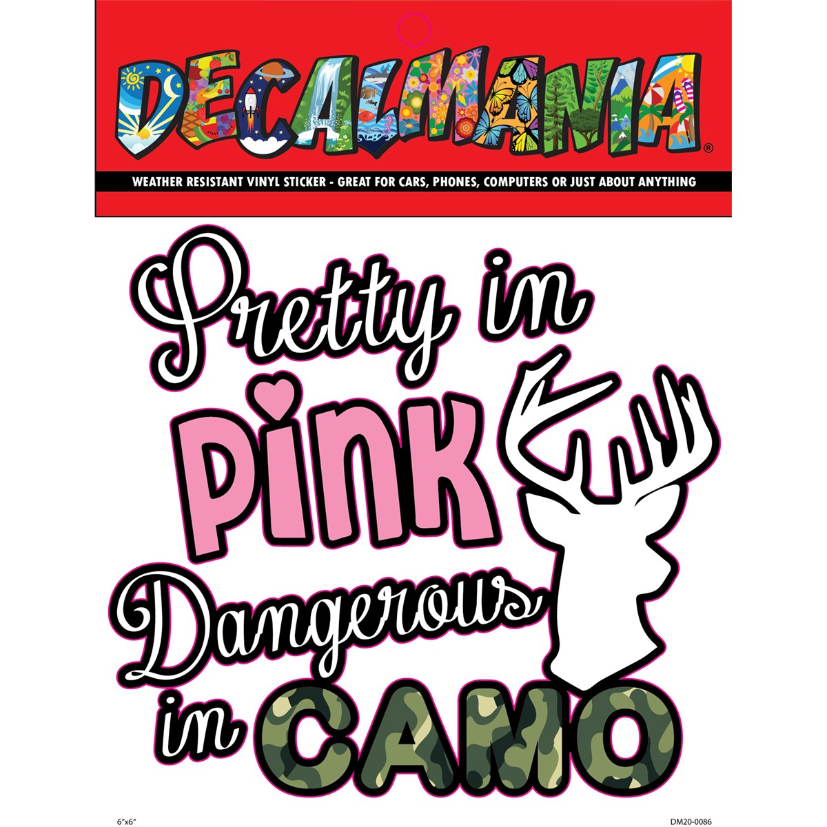 Decal- Pretty In Pink 1 1PK 6in