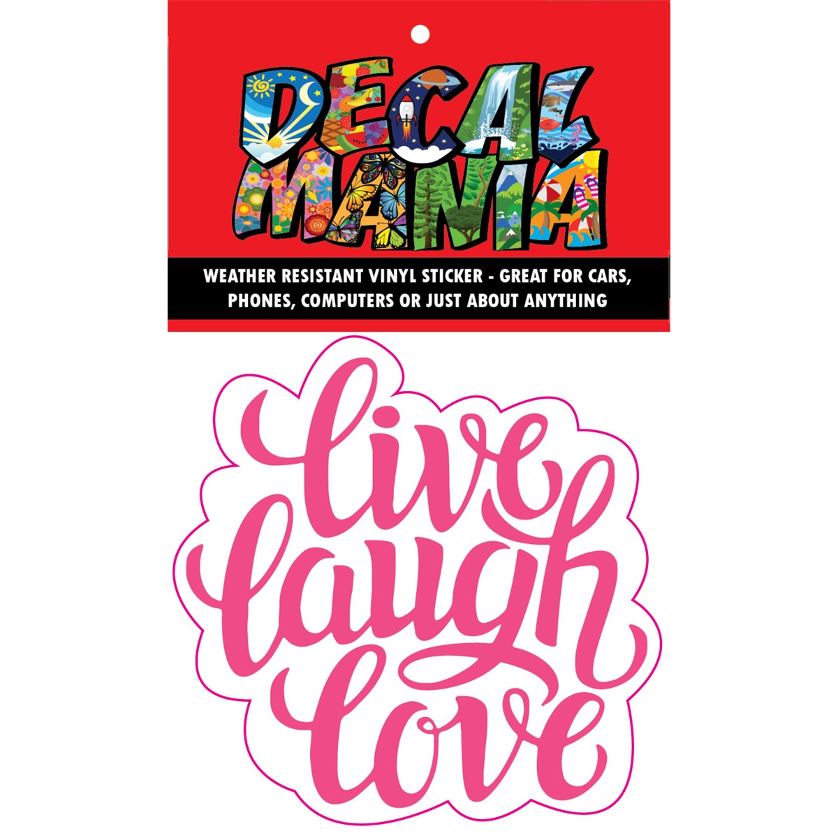 Decal Live Laugh Love 2PK 3in