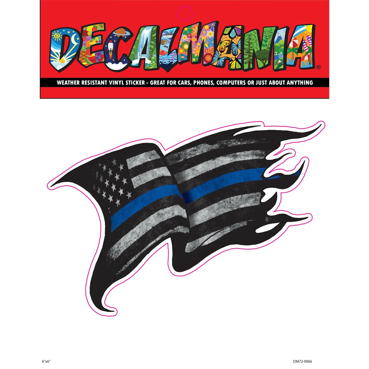 Decal Blue Lives Matter Flag 3 1PK 6in