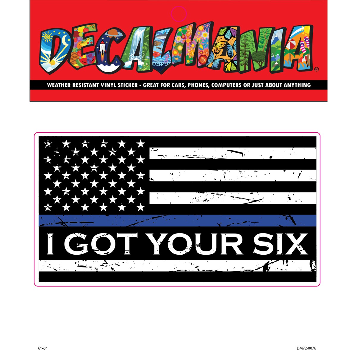 Decal Blue Lives Matter Flag 4 1PK 6IN