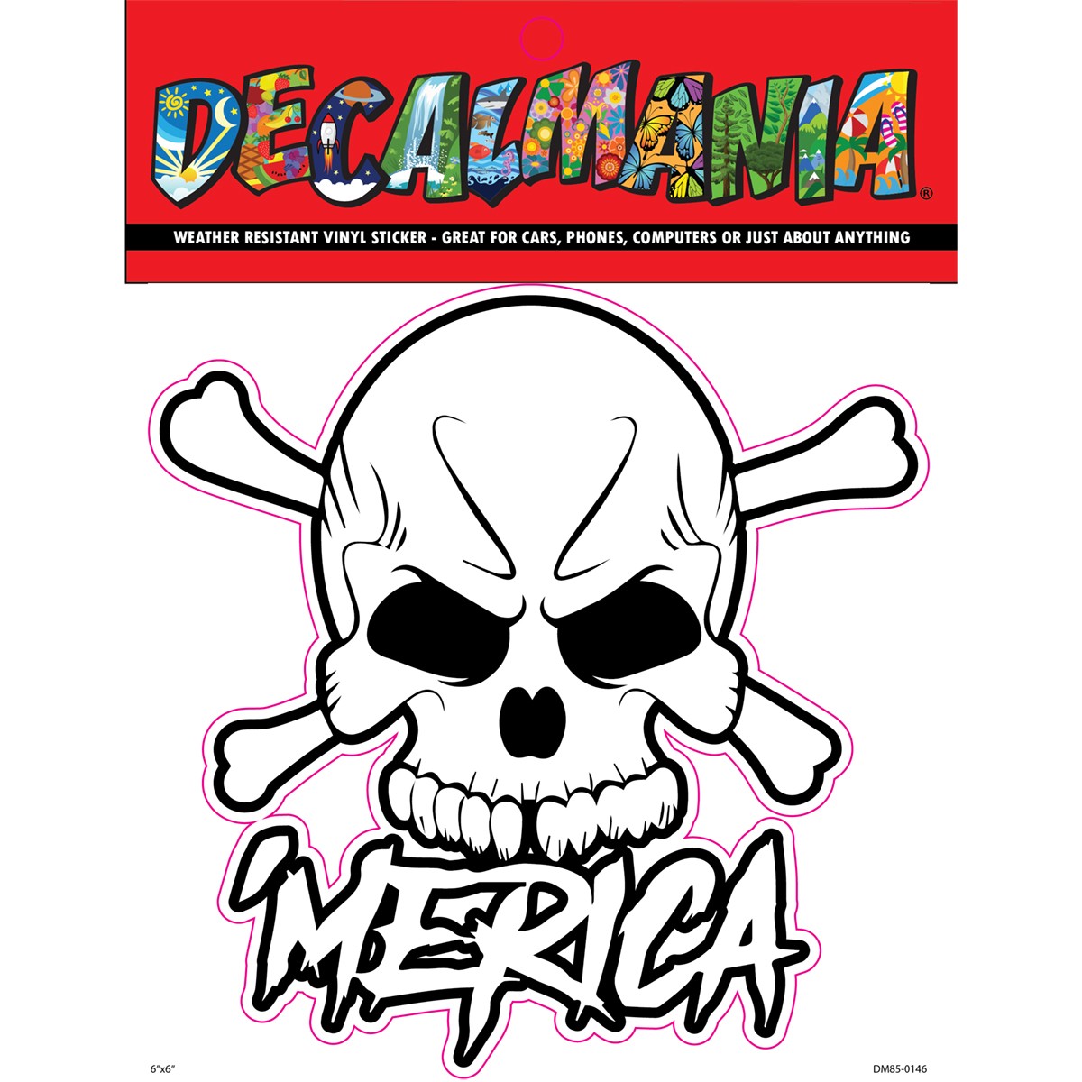DecalMania - Skull Merica 1PK 6in